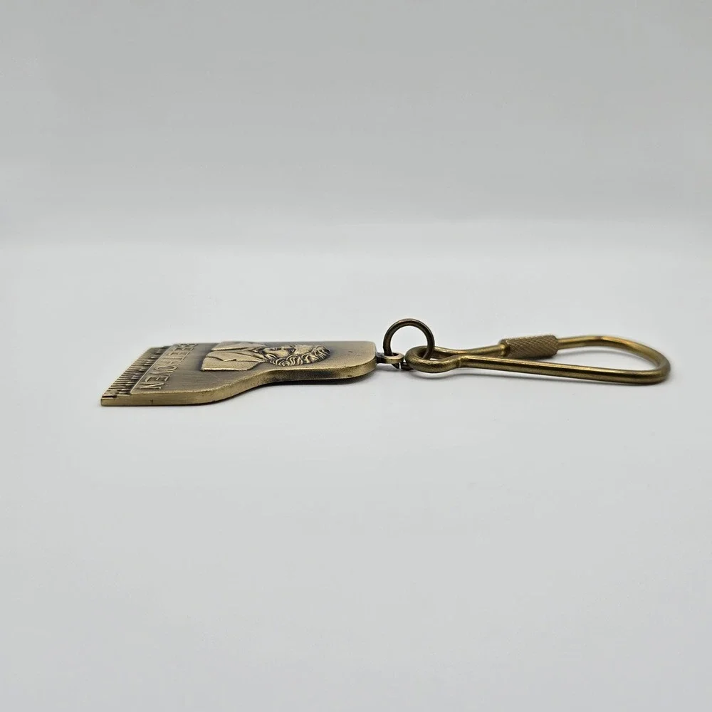 Vtg A.I.M. PGH Beethoven Piano‎ Keychain Brass USA Made 1986 Music Lover Gift